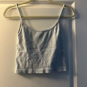 Brandy Melville Light Blue Striped Tank Top